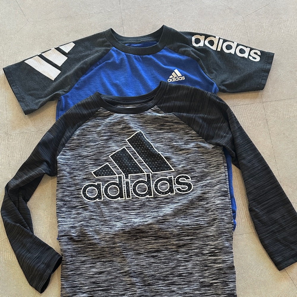Adidas Kids' Blue and Black Short Sleeve Tees